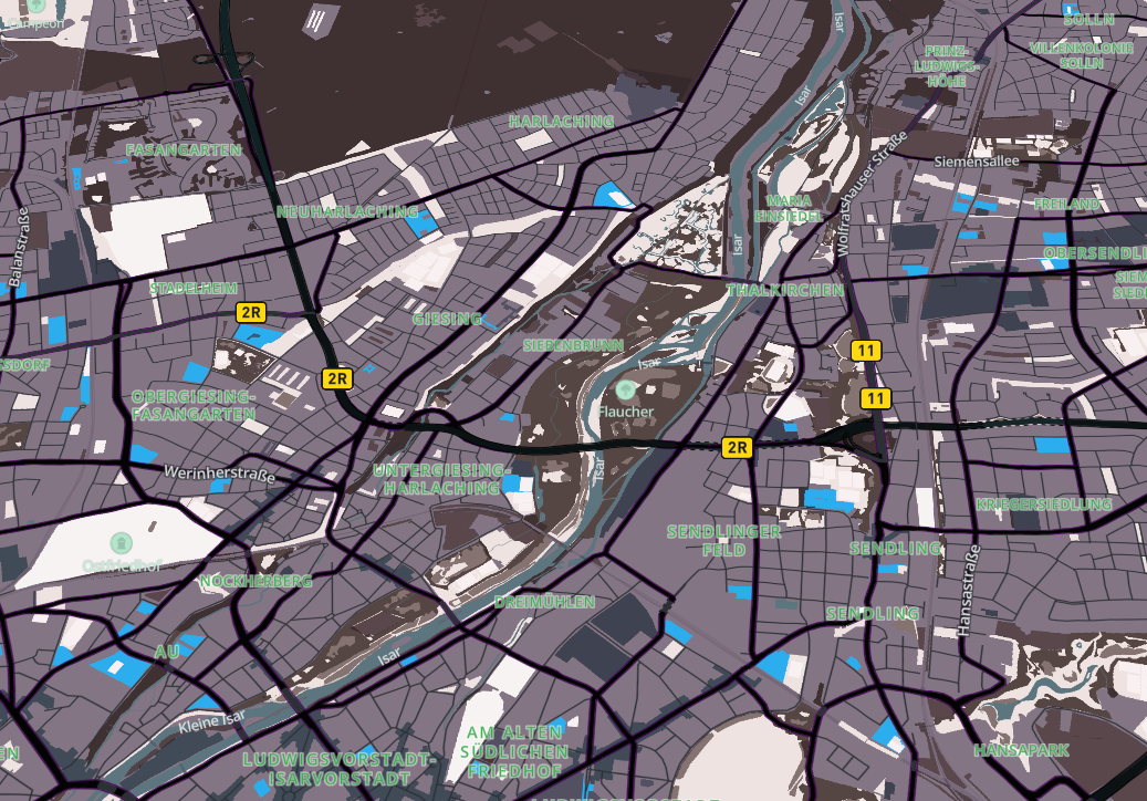 dark tones on overview map